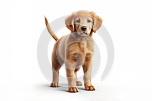 a puppy Golden Retriever dog isolated on white background. Generative ai