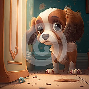 Puppy's fears make him timid and unhappy storybook