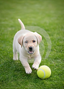 Puppy's First Tennis Ball Game