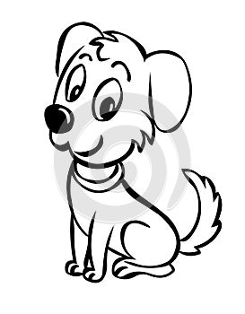 Puppy vector illustration.Cute cartoon dog