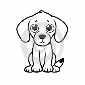 Puppyeyes: Minimalist Vector Line Art For Kids Coloring Book