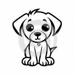 Puppyeyes Simple Clipart: Minimalist Coloring Book For Kids