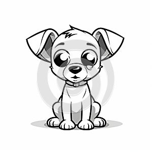 Puppyeyes: Whimsical Dog Clipart For Coloring Book - Minimalist Vector Illustration