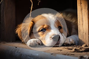 Puppys sweet sleepiness radiates, capturing hearts with its charm