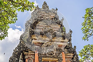 Pura Taman Kemuda Saraswati Temple in Ubud, Bali island, Indonesia