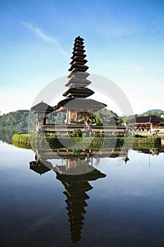 Pura Ulu Danau Lake Temple Bali Blue Dawn Sky