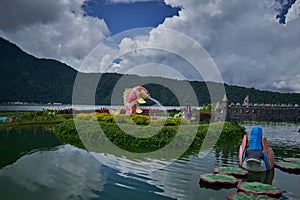 Pura Ulun Danu Beratan which is a major Hindu Shaivite temple in Bali , Indonesia