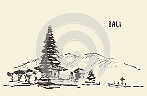 Pura Ulun Danu Bratan Hindu temple Bali Indonesia. photo