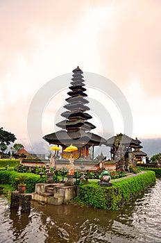 Pura Ulun Danu Bratan, Hindu temple on Bratan lake, Bali, Indonesia