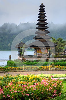 Pura Ulun Danu Bratan, Hindu temple on Bratan lake, Bali, Indonesia