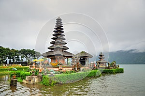 Pura Ulun Danu Bratan, Hindu temple on Bratan lake, Bali, Indonesia