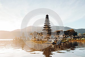 Pura ulun danu bratan temple in bali indonesia