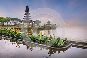 Pura Ulun Danu temple on a lake Beratan, Bali