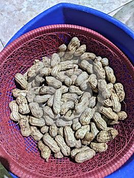 PURBALINGGA 11 Oktober 2021- Peanuts inside the container are red