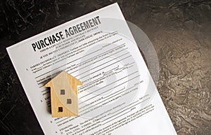 Purchase agreement. The concept of buying a home, real estate, apartment. Services realtor and real estate agent. Sale / sold hous