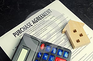 Purchase agreement. The concept of buying a home, real estate, apartment. Services realtor and real estate agent. Sale / sold hous