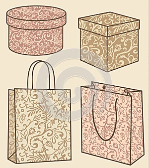 Purchase bags and boxes set