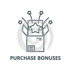 Purchase bonuses vector line icon, linear concept, outline sign, symbol