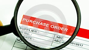 Purchase business financial order document contract sign