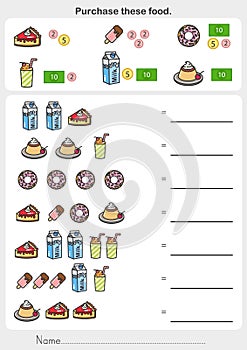 Purchase these food worksheet. Check product prices and summary
