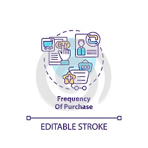 Purchase frequency concept icon