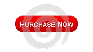 Purchase now web interface button red color, online shopping service, marketing
