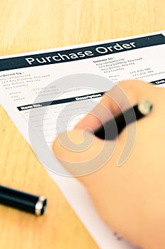 Purchase order form document