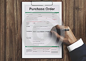 Purchase Order Form Payslip Concept