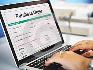 Purchase Order Form Payslip Concept