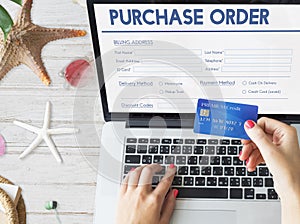 Purchase Order Online Form Deal Concept