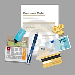 Purchase order po document paper work procurement photo