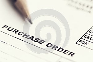 Purchase order sheet