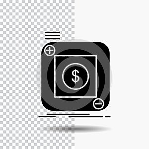 purchase, store, app, application, mobile Glyph Icon on Transparent Background. Black Icon