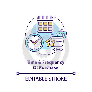 Purchase time and frequency concept icon
