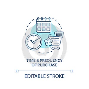 Purchase time and frequency concept icon