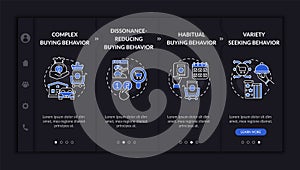 Purchaser behavior types onboarding vector template