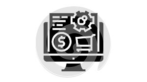 purchasing online glyph icon animation