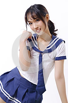 Pure Asian girl and Sailor suit