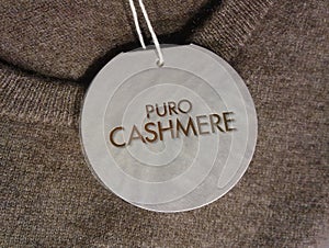 Pure Cashmere sign on light chocolate color sweater