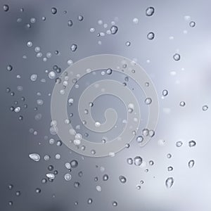 Pure clear water drops realistic set isolated vector illustration.