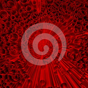 Pure composition of redish explosion of circles