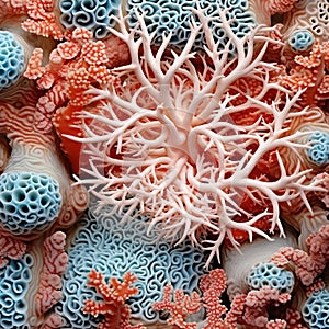 Pure Coral Textured Picture With Irregular And Faint Patterns
