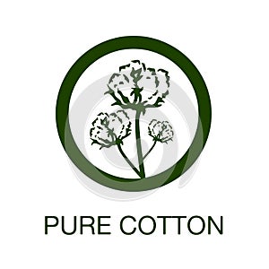 Pure cotton manufacturing symbol photo