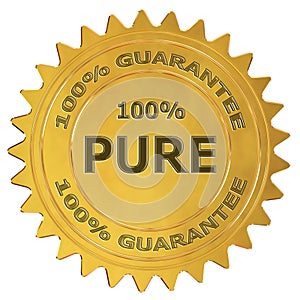 100% pure guarantee label photo