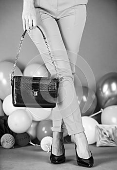 pure elegance. fashion accessory. colorful party balloons. shoes fashion shop.