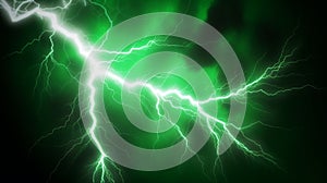 Pure energy and electricity with green powerful bolts power background