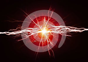 Pure Energy and Electricity Power in Red Bolts photo