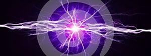 Pure Energy and Electricity Power in Red and Violet Bolts