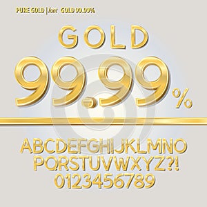 Pure Gold Alphabet and Digit Vector