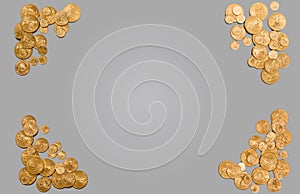 Pure gold coins forming edge of background